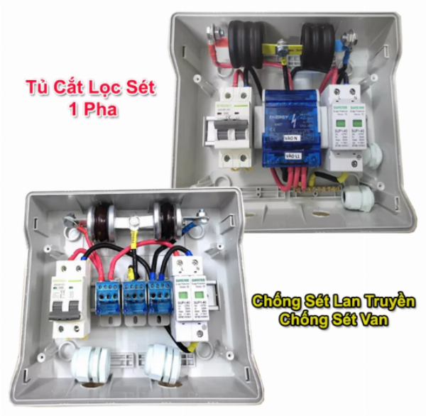 Tủ chống sét lan truyền nguồn AC220V - 60A